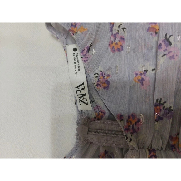 ZARA Sheer Lilac or pastel purple scrunches long sleeve size m - Picture 3 of 7